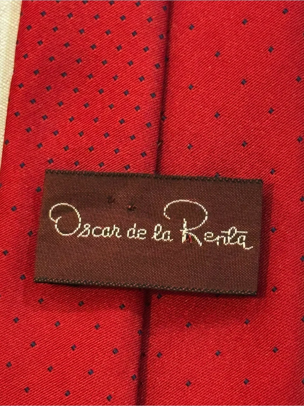 Oscar de la Renta Red Pin Dot Designer Tie